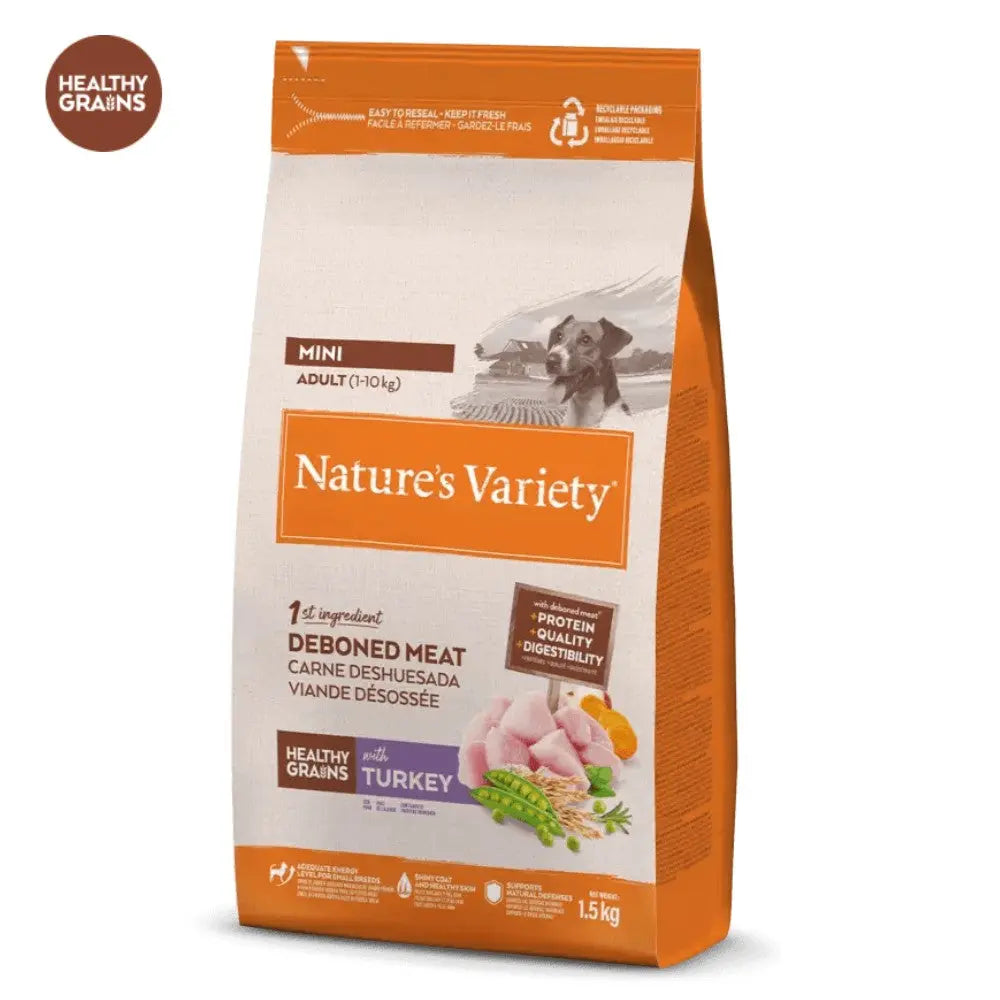 Nature'S Variety Healthy Grains Mini Pavo 1,5 kg al mejor precio -Todoanimal.es
