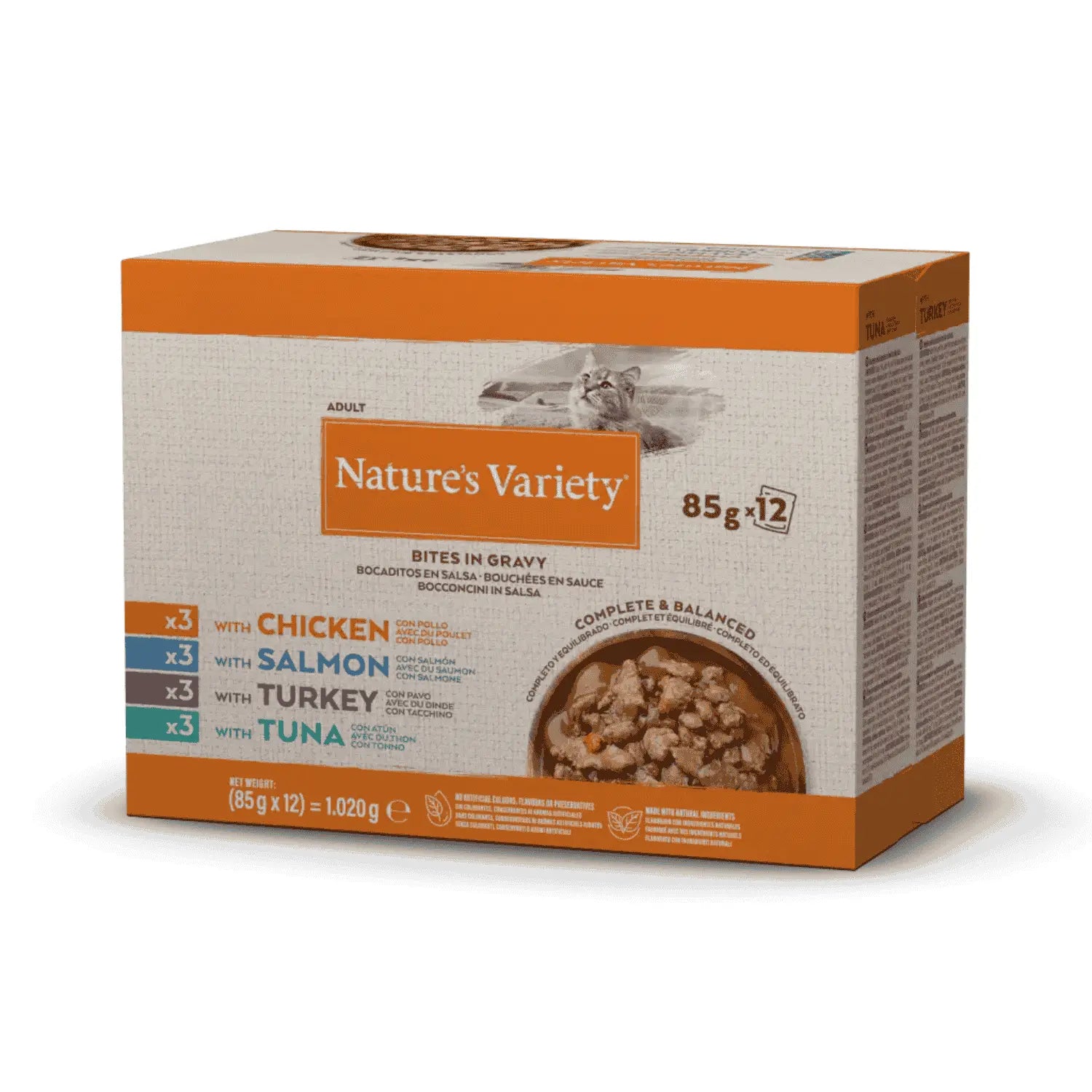 Nature'S Variety Pack 12 Bocaditos en Salsa para Gatos Surtido de Sabores 85g NATURE'S VARIETY