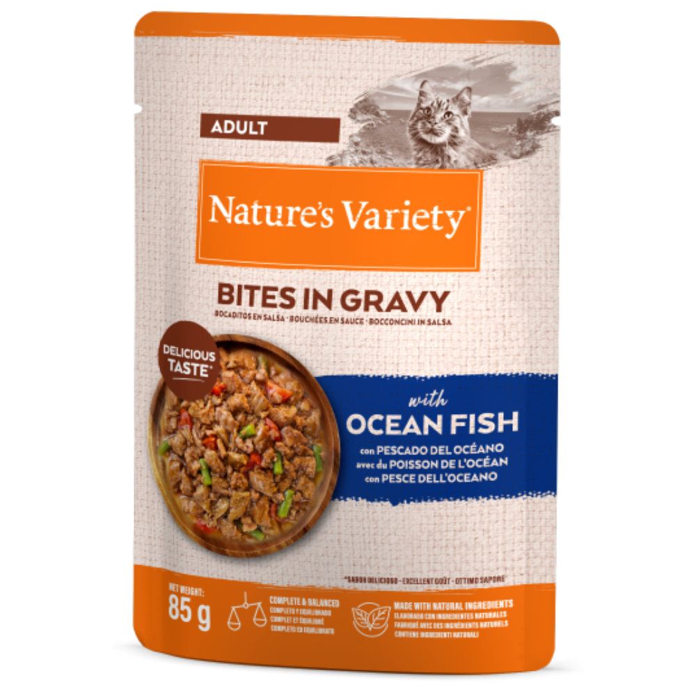 Nature's Variety Bites Ocean Fish 85gr Snack para Gatos al mejor precio -Todoanimal.es