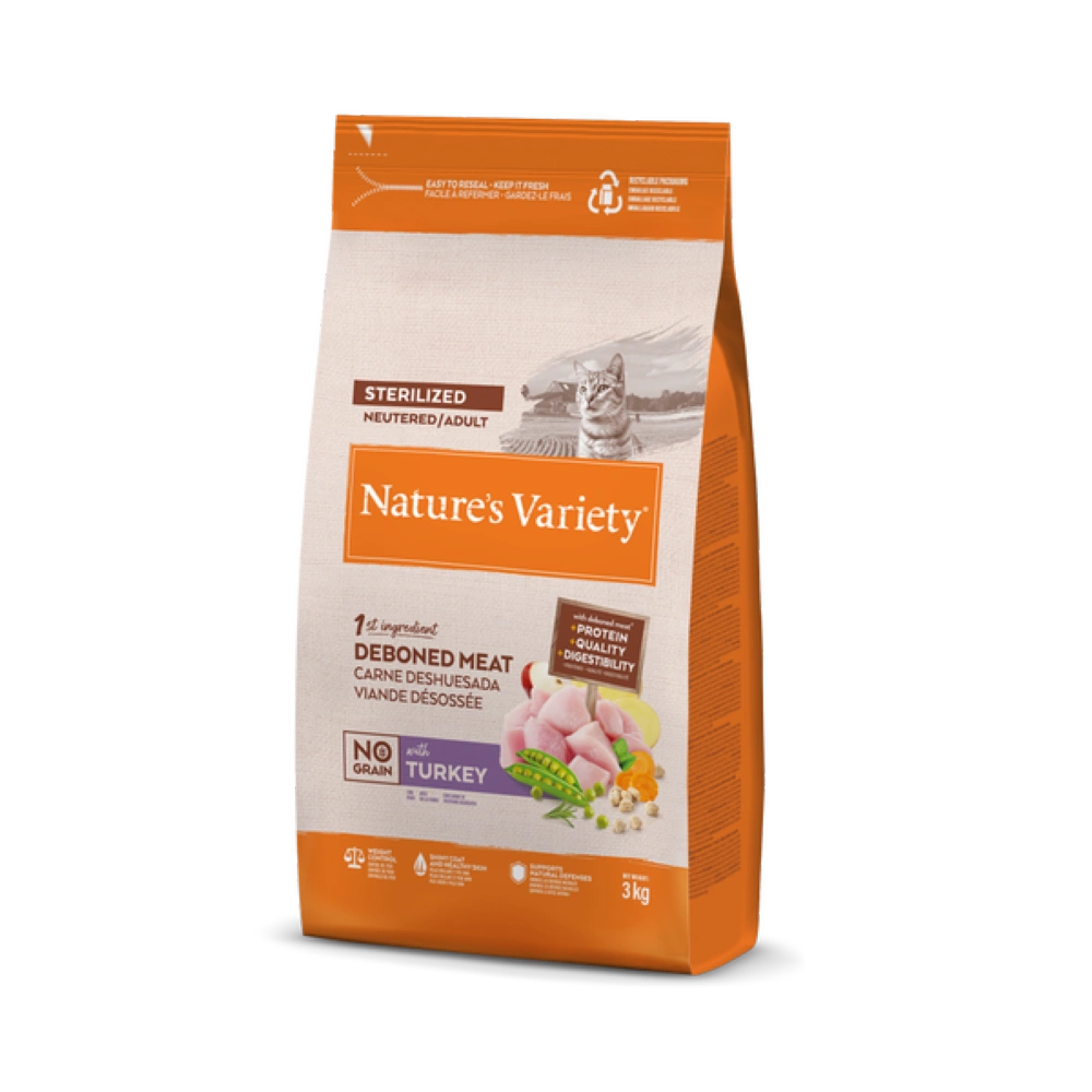 Nature's Variety Cat No Grain Sterilized Pavo Pienso para Gatos 3kg al mejor precio -Todoanimal.es