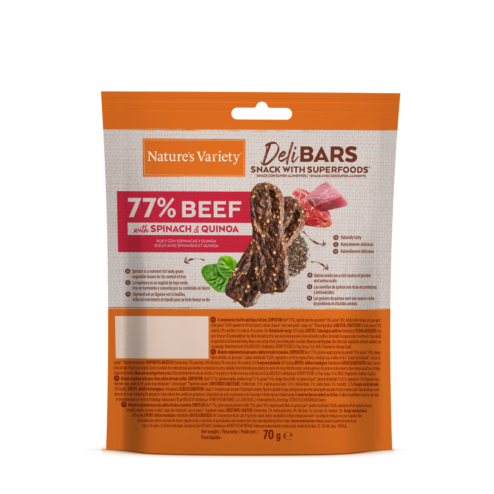 Nature's Variety DeliBars Superfood Ternera Snack para Perros al mejor precio -Todoanimal.es