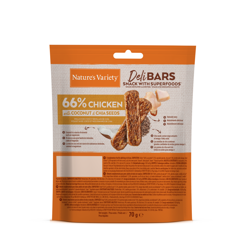 Nature's Variety Delibars Pollo Snack para Perros al mejor precio -Todoanimal.es