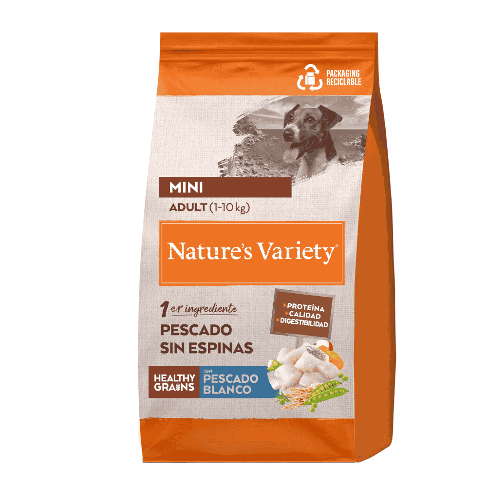 Nature's Variety Healthy Grain Mini Pescado Blanco Pienso para Perros al mejor precio -Todoanimal.es