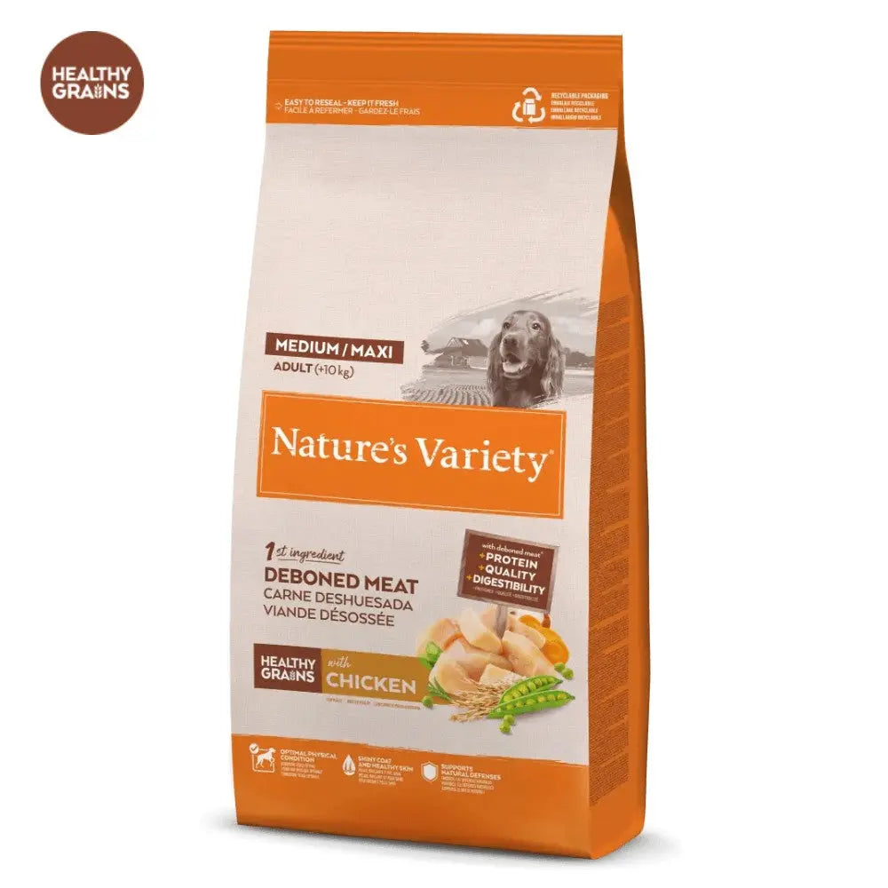 Nature's Variety Healthy Grains Medium Maxi Pollo Pienso para Perros al mejor precio -Todoanimal.es