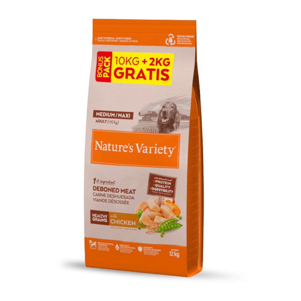 Nature's Variety Healthy Grains Medium Maxi Pollo Pienso para Perros al mejor precio -Todoanimal.es