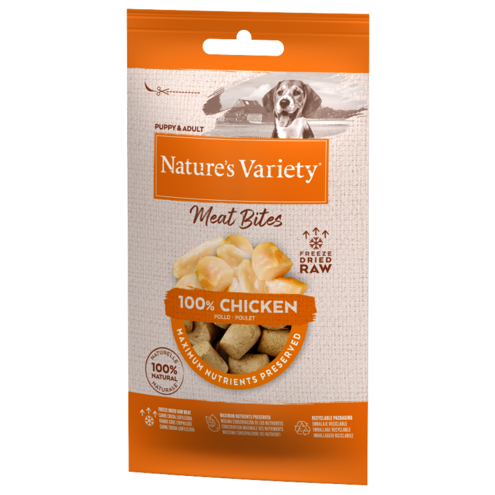 Nature's Variety Meat Bites 20 g Snack para Perros al mejor precio -Todoanimal.es