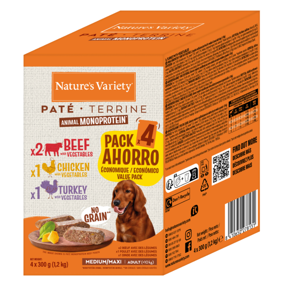 Nature's Variety Original Paté Multipack Comida Húmeda para Perros al mejor precio -Todoanimal.es