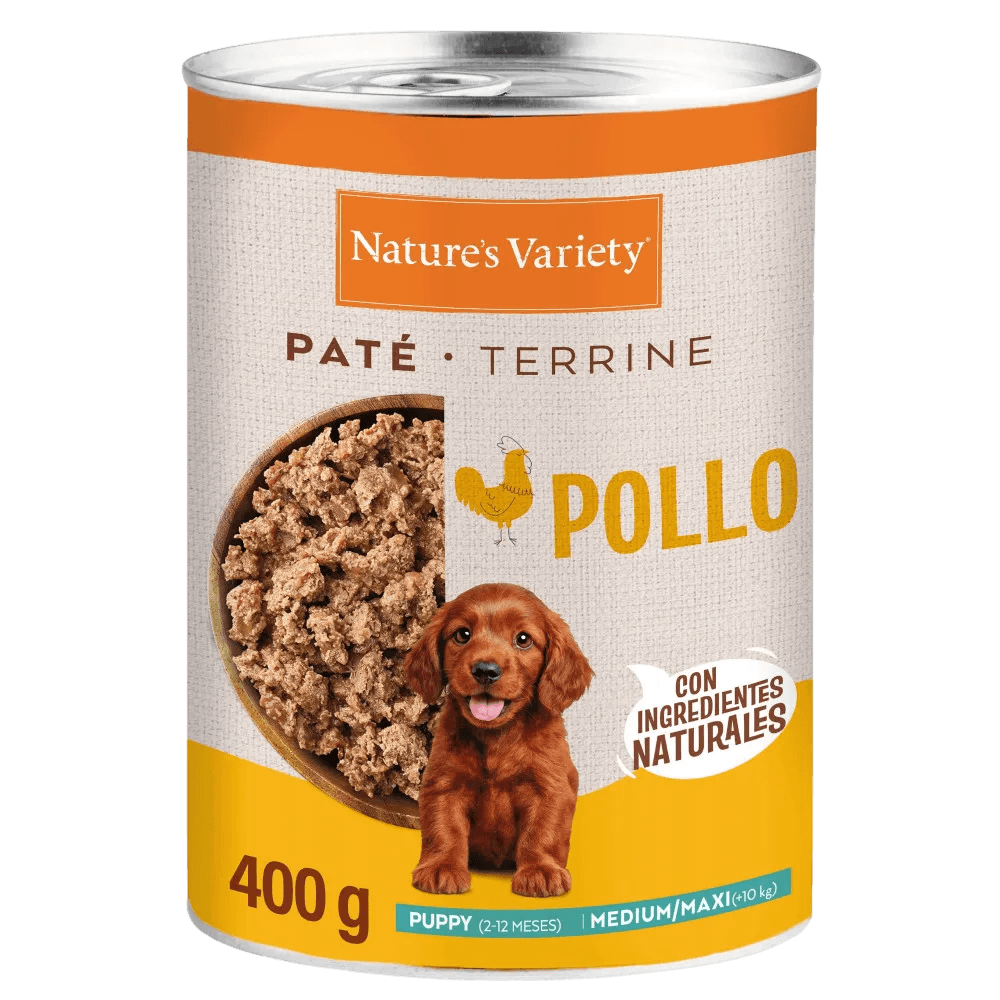 Nature's Variety Paté Puppy de Pollo con Verduras Lata Húmeda para Cachorros Med/Maxi al mejor precio -Todoanimal.es