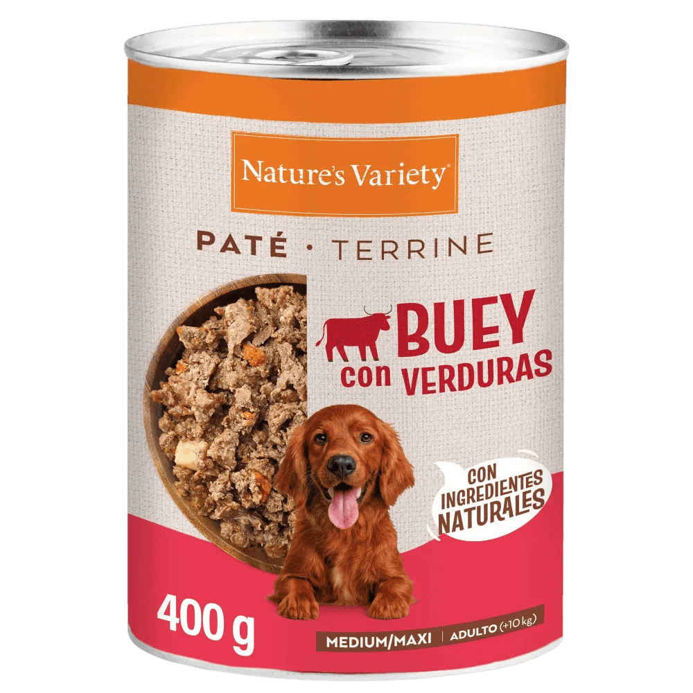 Nature's Variety Paté de Buey con Verduras Lata Húmeda para Perros Med/Maxi al mejor precio -Todoanimal.es