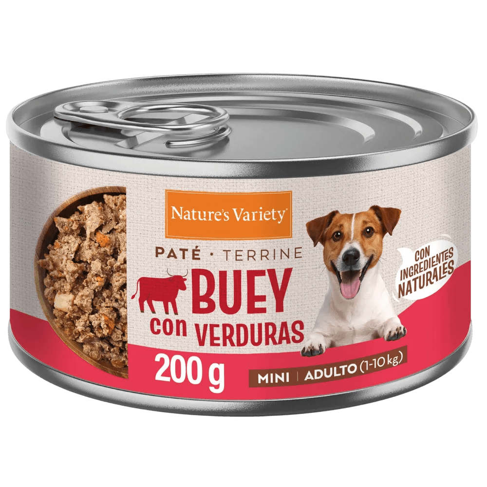 Nature's Variety Paté de Buey con Verduras Lata Húmeda para Perros Mini al mejor precio -Todoanimal.es