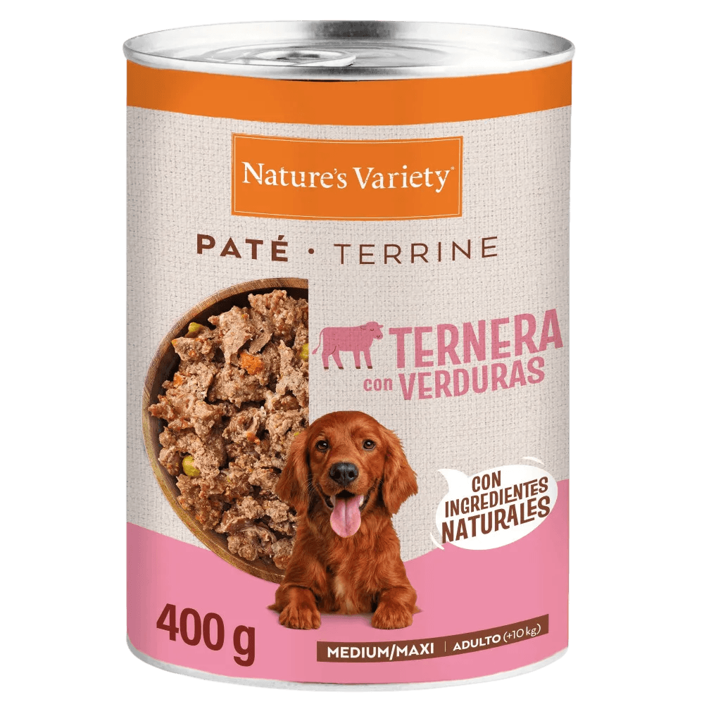 Nature's Variety Paté de Ternera con Verduras Lata Húmeda para Perros Med/Maxi al mejor precio -Todoanimal.es