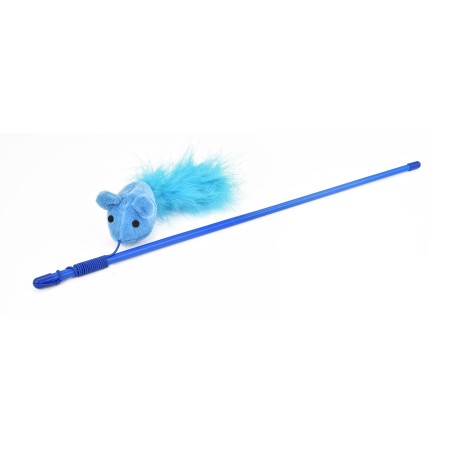 Nayeco Juguete para Gato Vara con Ratón y Pluma 48cm al mejor precio -Todoanimal.es