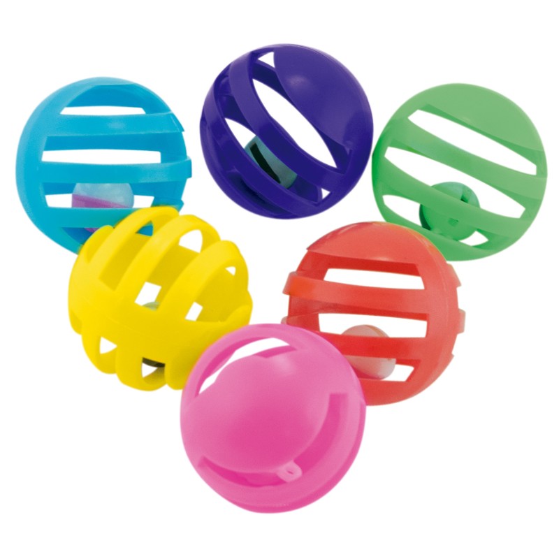 Nayeco Pack de 6 Pelotas con Cascabel para Gatos al mejor precio -Todoanimal.es