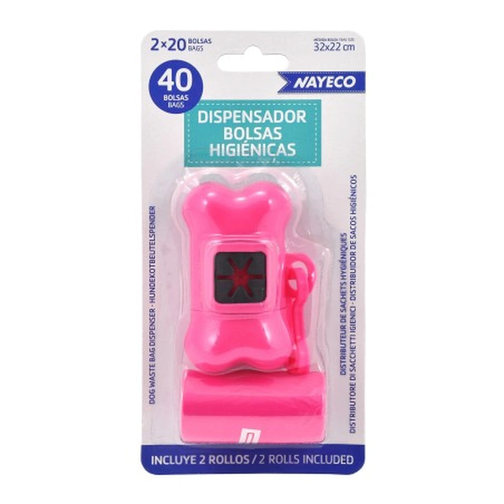 Nayeco Portabolsas Higiénicas + Pack de 2 Rollos de 20 Bolsas al mejor precio -Todoanimal.es