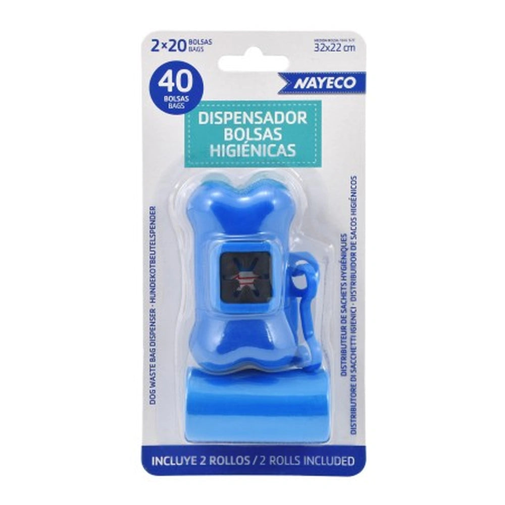 Nayeco Portabolsas Higiénicas + Pack de 2 Rollos de 20 Bolsas al mejor precio -Todoanimal.es