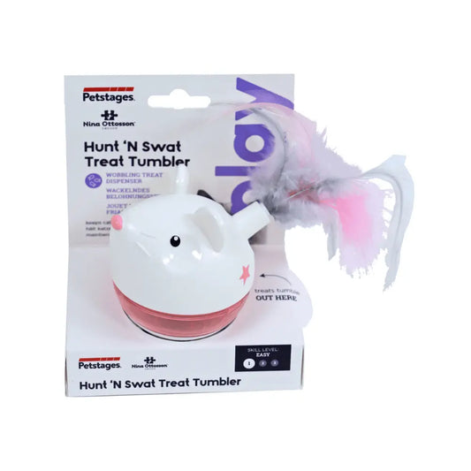 Nina Ottosson Hunt & Swat Ratón con Plumas Dispensador para gatos al mejor precio -Todoanimal.es