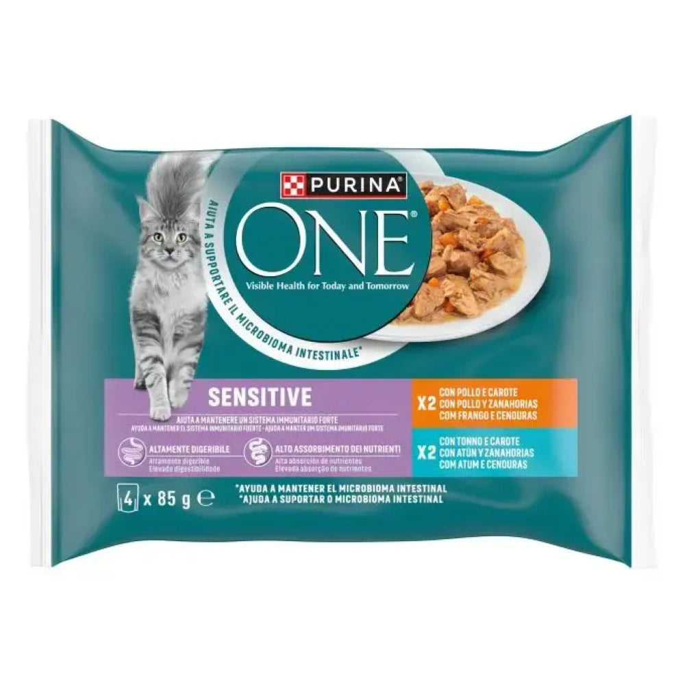 ONE Sensitive Pack Comida Húmeda para Gatos 4x85g al mejor precio -Todoanimal.es