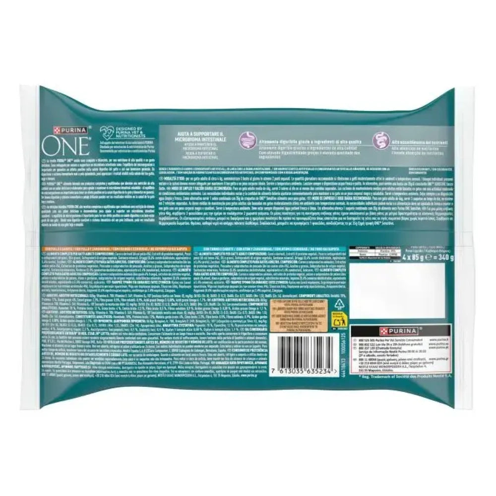 ONE Sensitive Pack Comida Húmeda para Gatos 4x85g al mejor precio -Todoanimal.es
