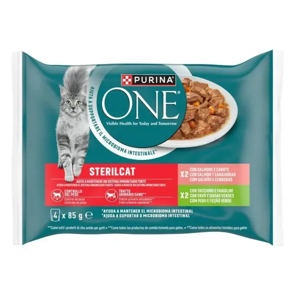 ONE Steril Pack Comida Húmeda para Gatos 4x85g al mejor precio -Todoanimal.es