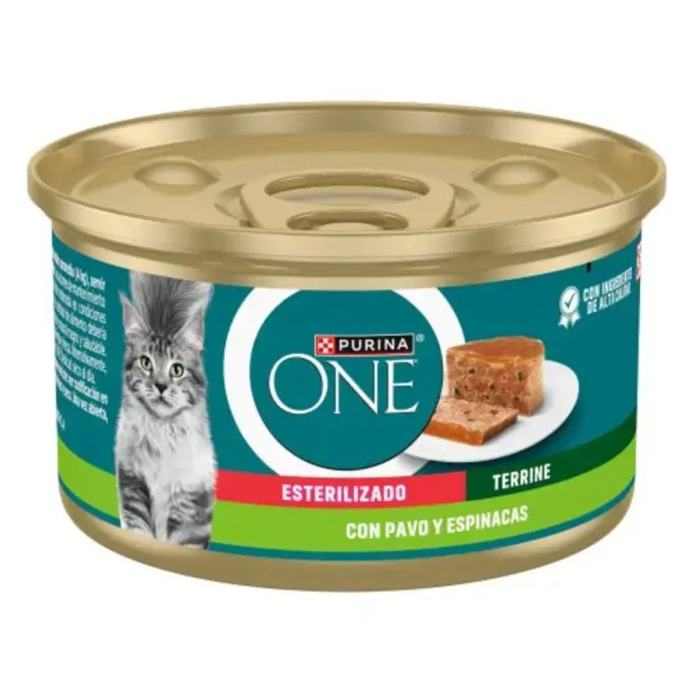 ONE Steril Pavo y Espinacas Comida Húmeda para Gatos 85g al mejor precio -Todoanimal.es
