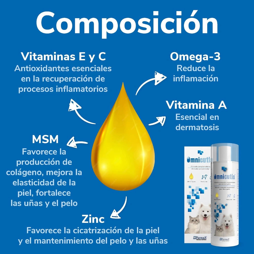Omnicutis Liquido 200 ml al mejor precio -Todoanimal.es