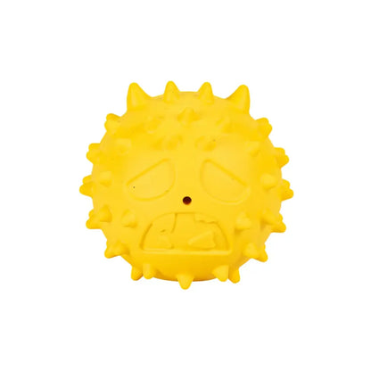 Pelota Emoji de Goma para Snacks, Amarilla 6.1cm FREEDOG