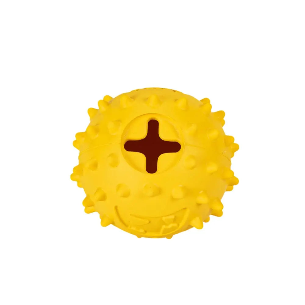 Pelota Emoji de Goma para Snacks, Amarilla 6.1cm FREEDOG