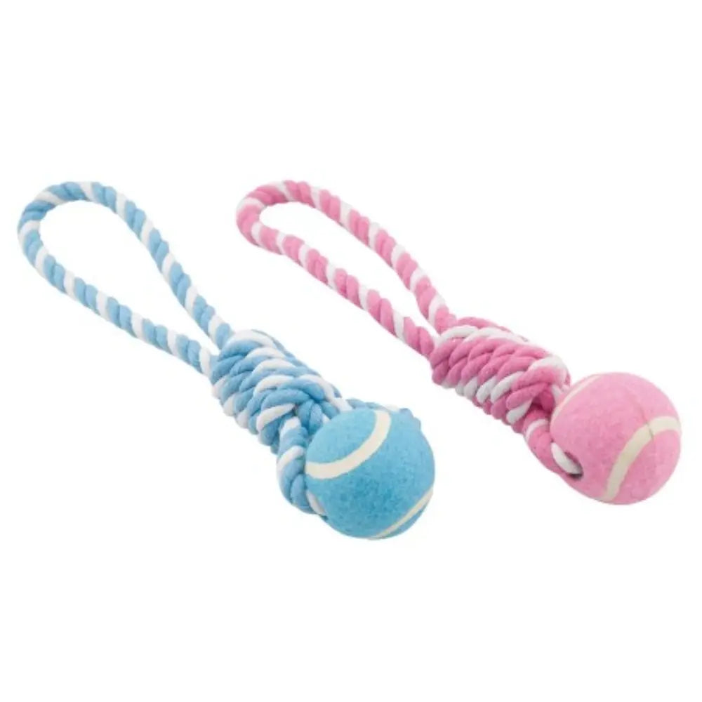 Pelota Tennis con Cuerda Bicolor 30 cm al mejor precio -Todoanimal.es