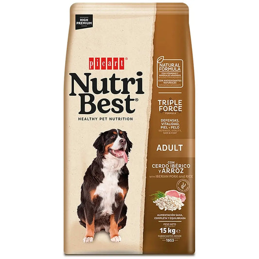 Picart Nutribest Adult Cerdo Ibérico y Arroz Pienso para Perros al mejor precio -Todoanimal.es