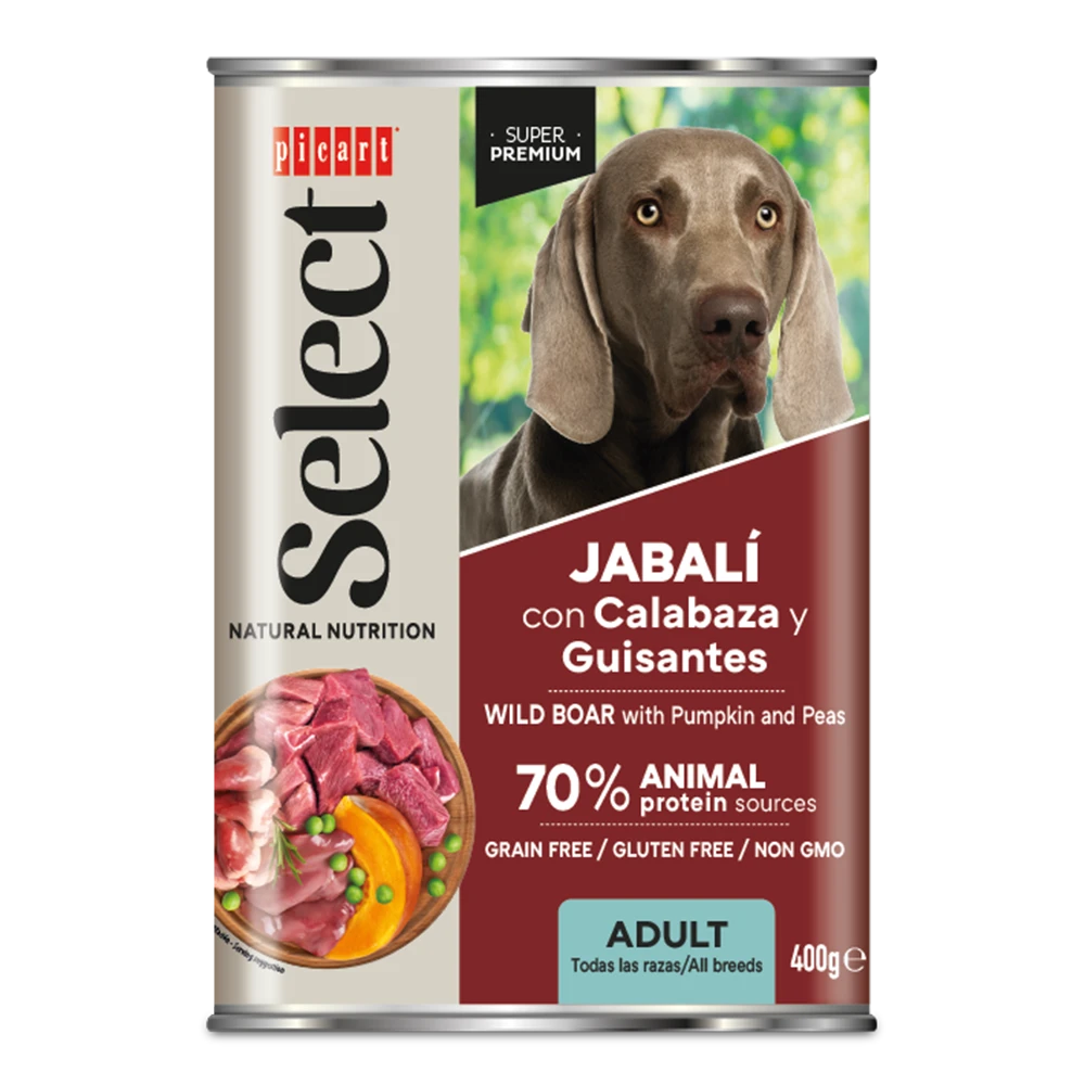 Picart Select Adult Jabalí con Calabaza Lata Comida Húmeda para Perros al mejor precio -Todoanimal.es
