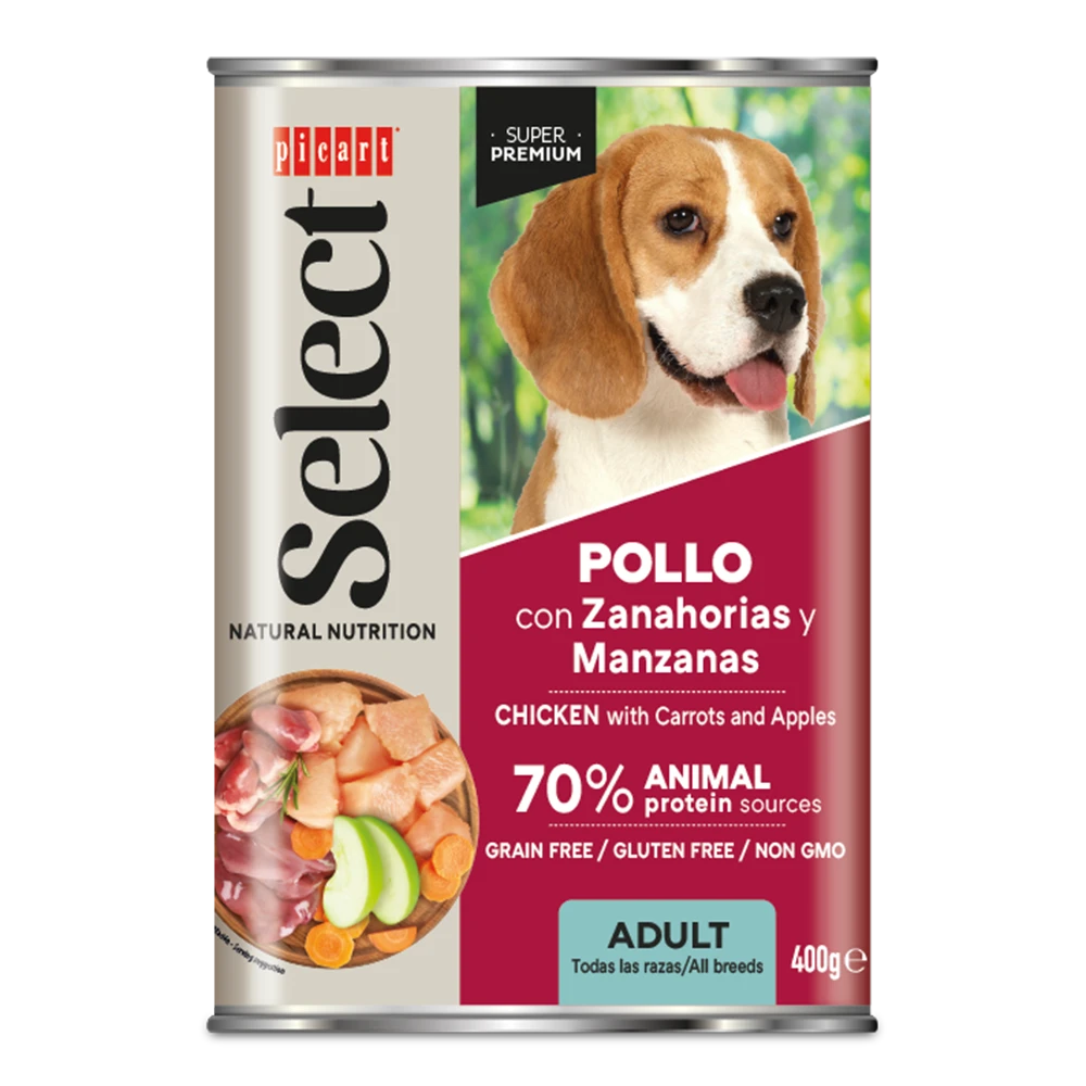 Picart Select Adult Pollo con Zanahorias Lata Comida Húmeda para Perros al mejor precio -Todoanimal.es