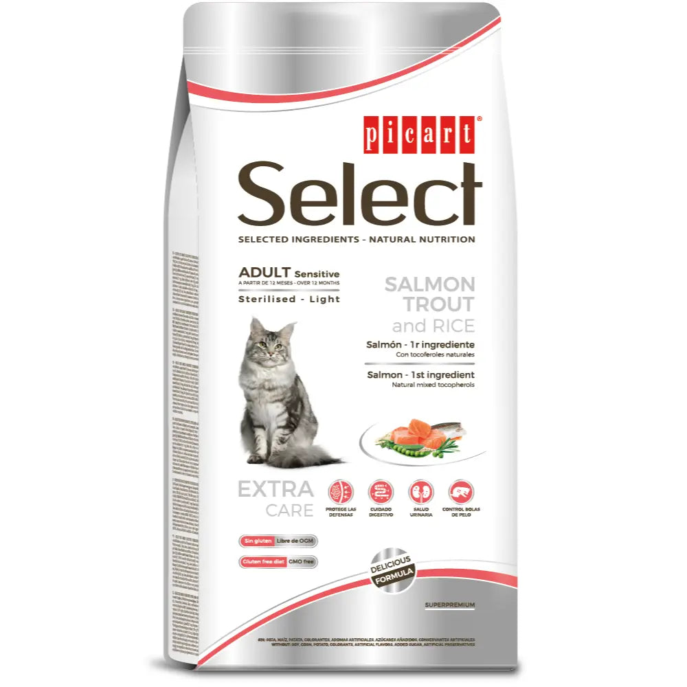 Picart Select Cat Sterilized Light Sensitive 8 kg al mejor precio -Todoanimal.es