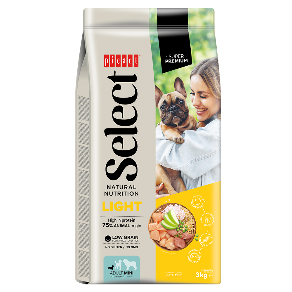 Picart Select Dog Adult Mini Light-Sterilized 8 kg Pienso para Perros al mejor precio -Todoanimal.es