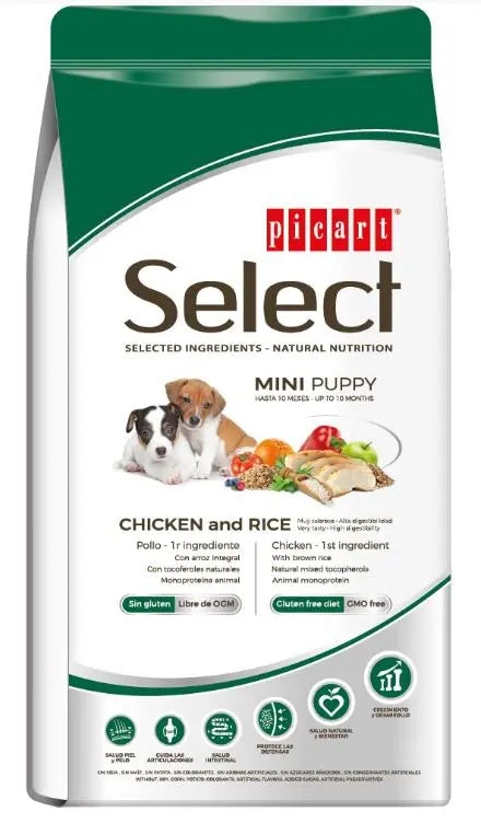 Picart Select Dog Puppy Mini Chicken & Rice 8 kg - Todoanimal.es