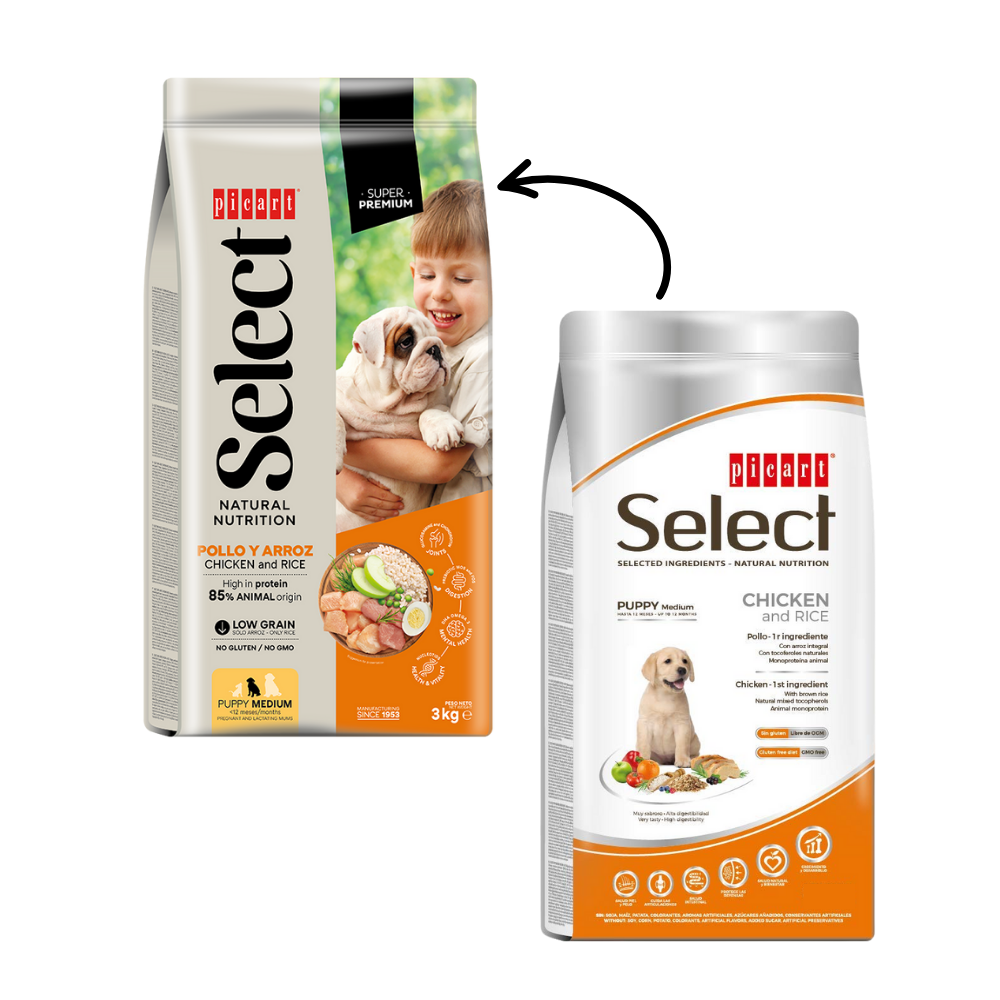 Picart Select Puppy Medium Chicken & Rice Pienso para Cachorros al mejor precio -Todoanimal.es