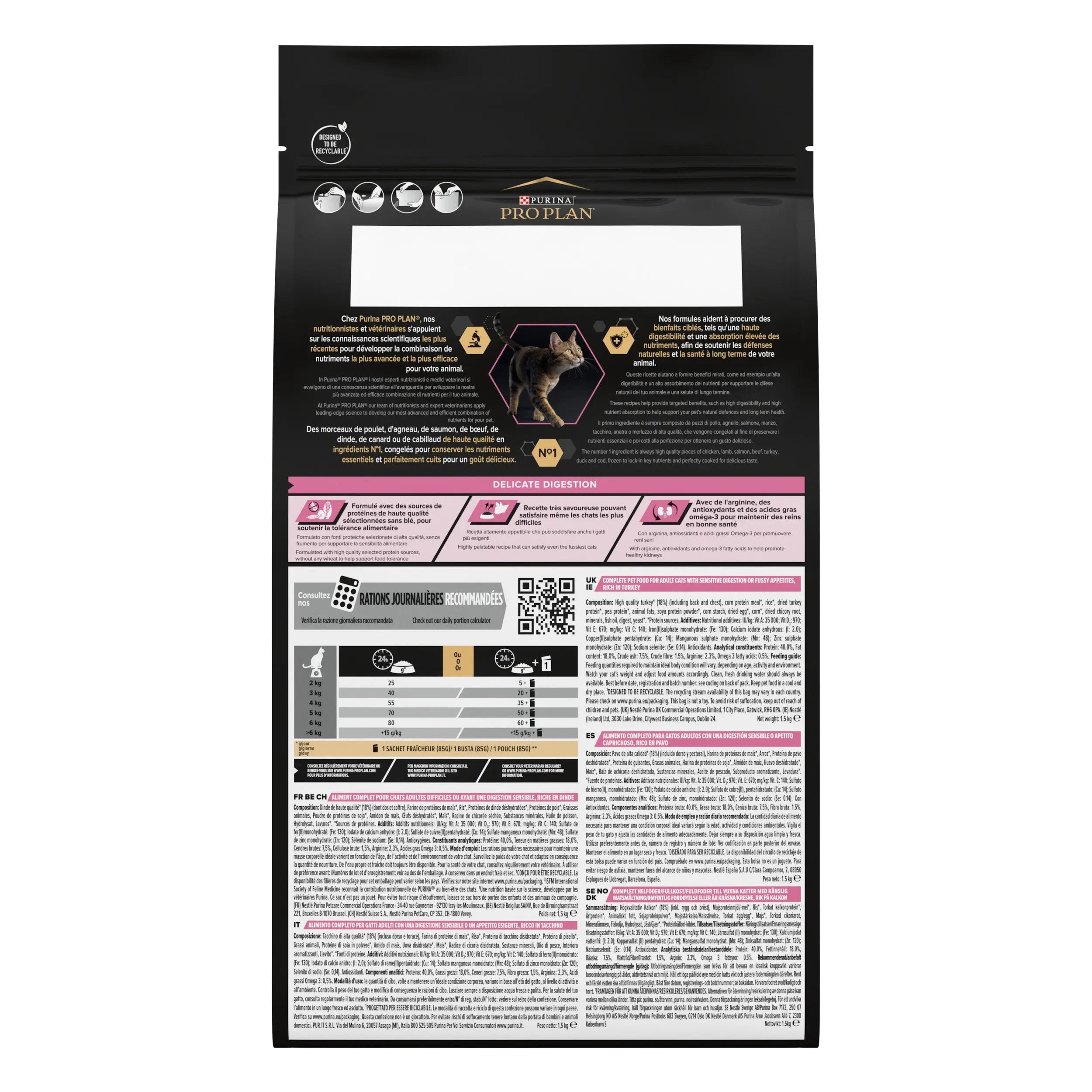 Pro Plan Cat Adult Delicate Digest Pavo 3 kg al mejor precio -Todoanimal.es