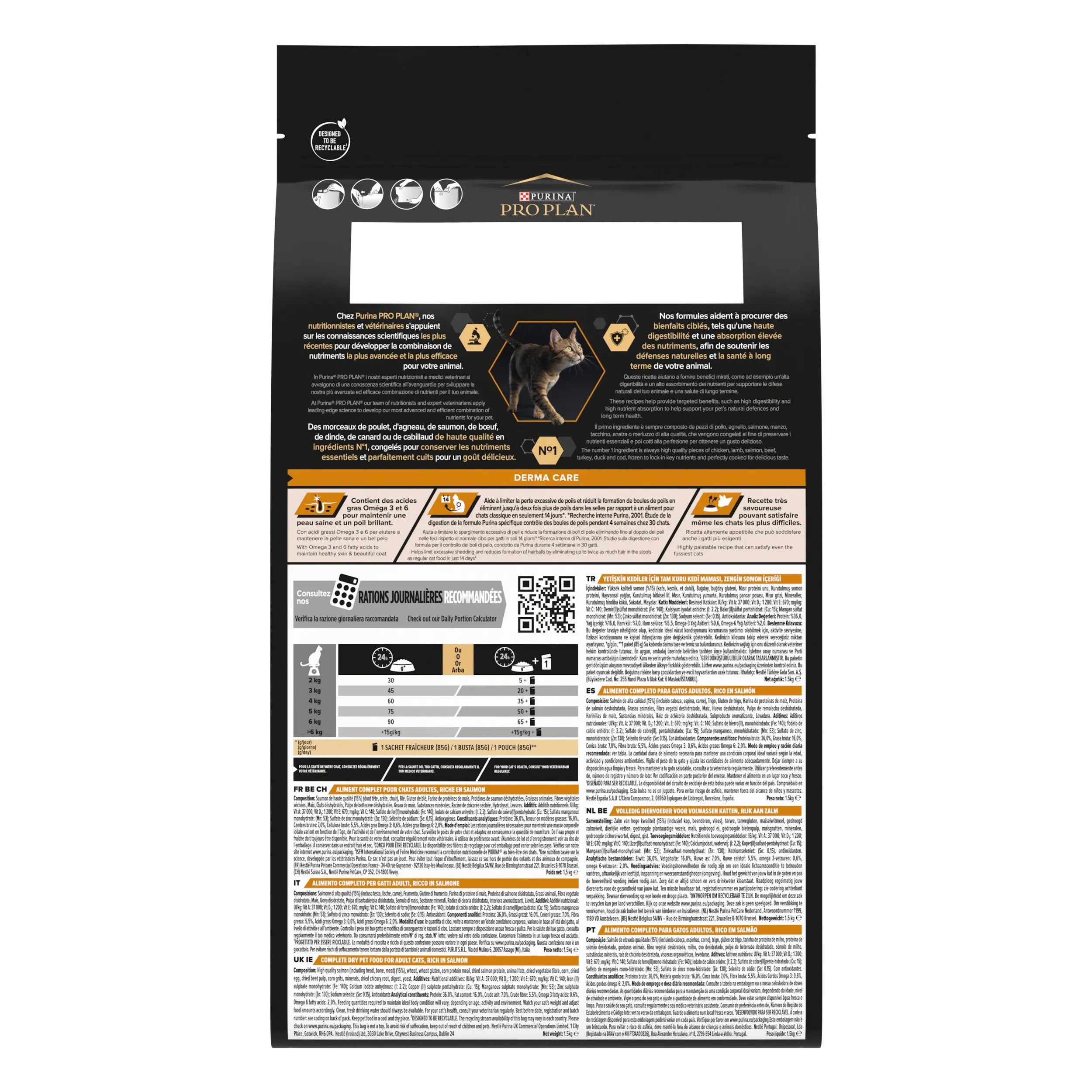 Pro Plan Cat Adult Derma Care Salmón 3 kg al mejor precio -Todoanimal.es