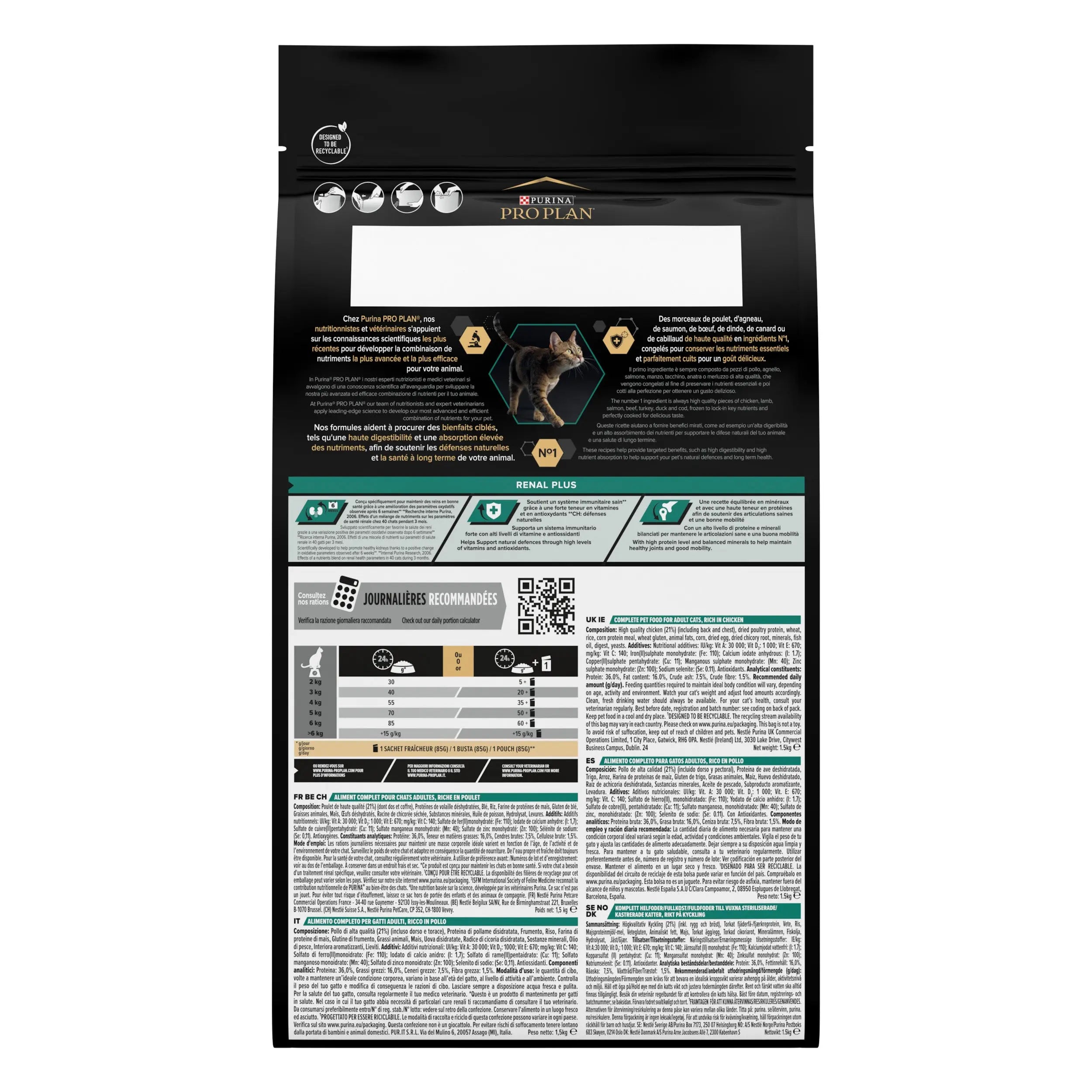 Pro Plan Cat Adult Renal+ Pollo 1,5 kg al mejor precio -Todoanimal.es