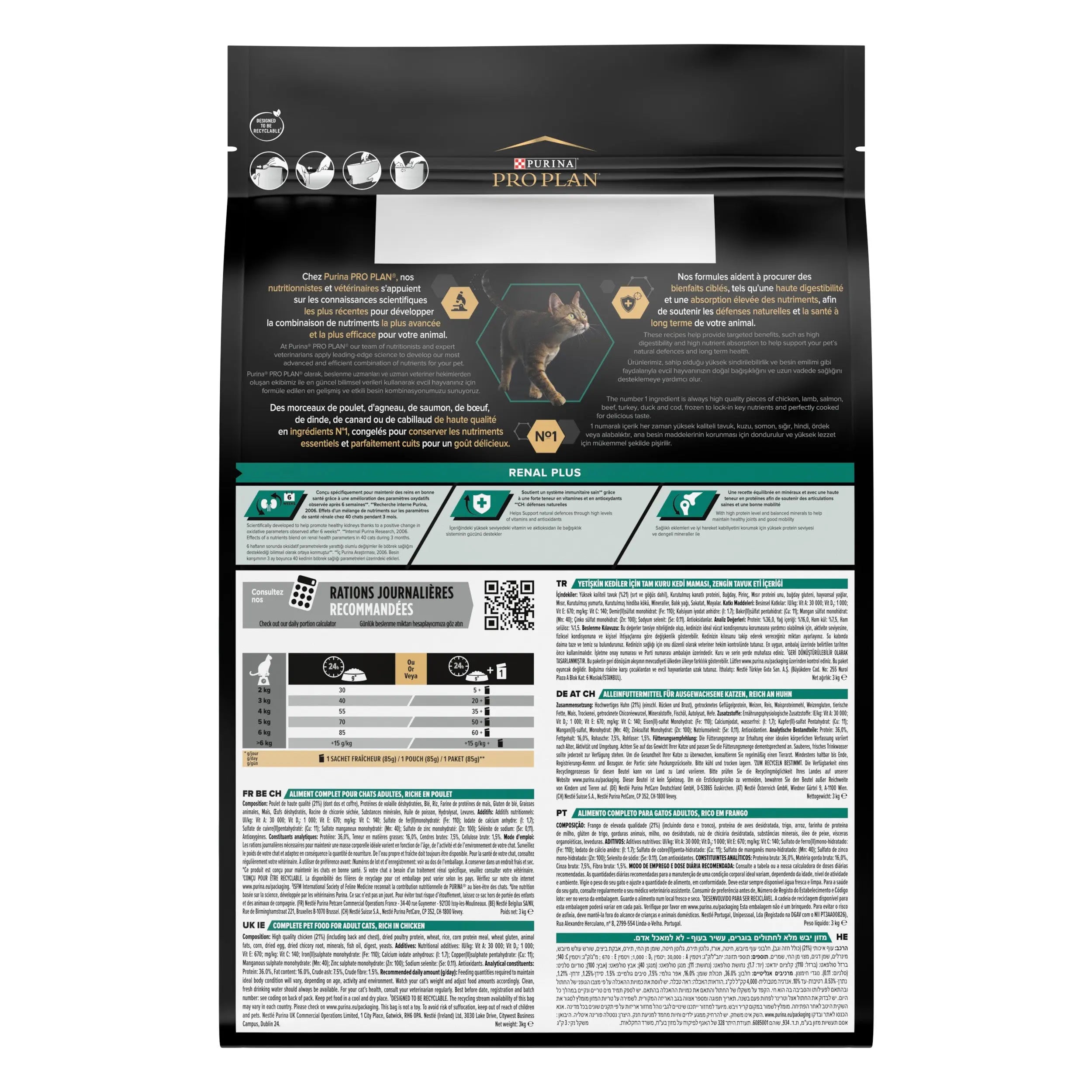 Pro Plan Cat Adult Renal+ Pollo 3 kg al mejor precio -Todoanimal.es