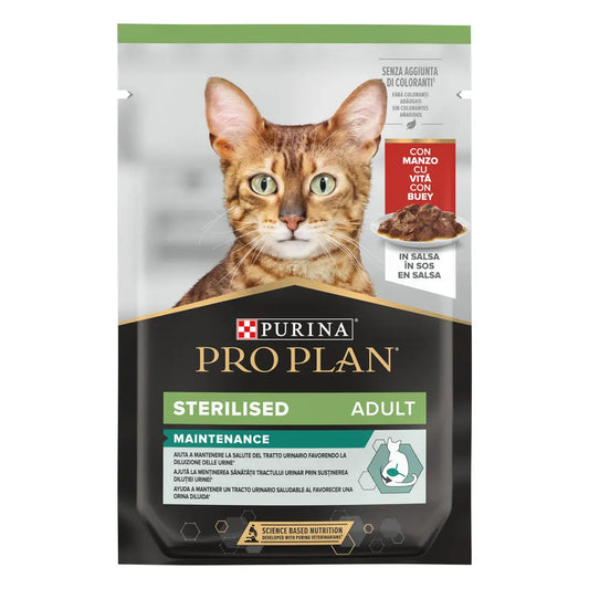 Pro Plan Cat Sobre Adult Sterilised Buey 85 g al mejor precio -Todoanimal.es