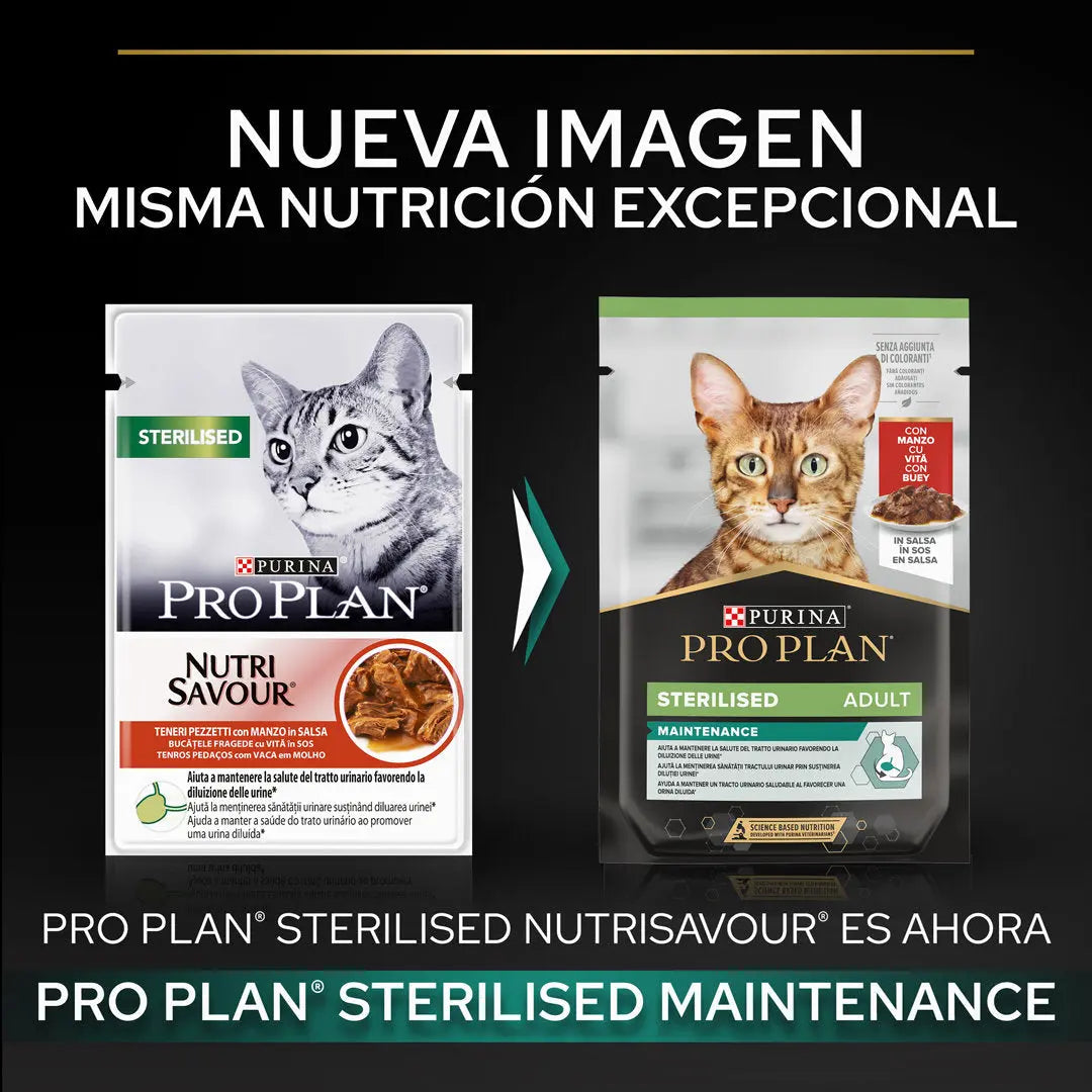 Pro Plan Cat Sobre Adult Sterilised Buey 85 g al mejor precio -Todoanimal.es