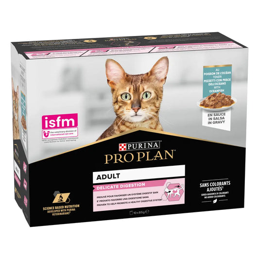 Pro Plan Cat Sobre Delicate Pescado Pack 10x85 g al mejor precio -Todoanimal.es