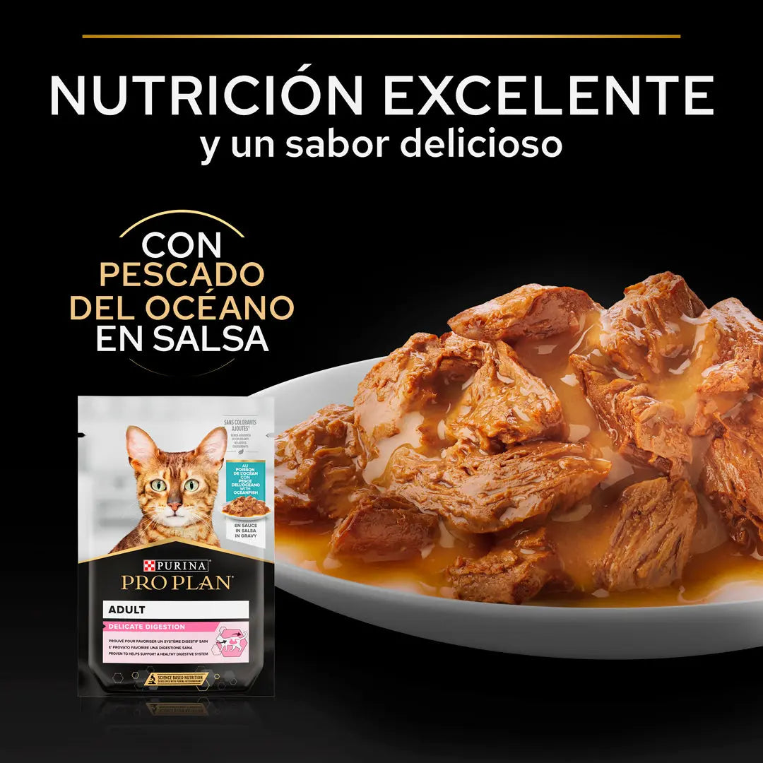 Pro Plan Cat Sobre Delicate Pescado Pack 10x85 g al mejor precio -Todoanimal.es