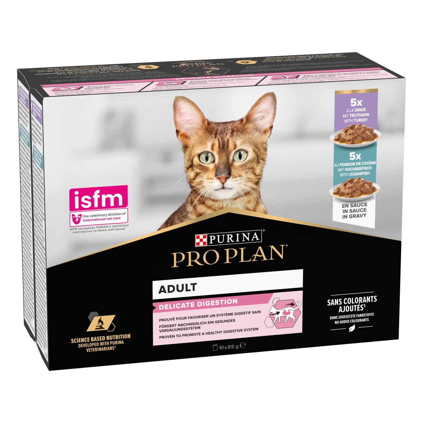Pro Plan Cat Sobre Delicate Pescado&Pavo Pack 10X85 g al mejor precio -Todoanimal.es