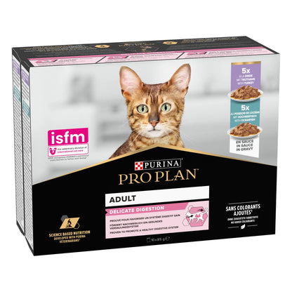 Pro Plan Cat Sobre Delicate Pescado&Pavo Pack 10X85 g al mejor precio -Todoanimal.es