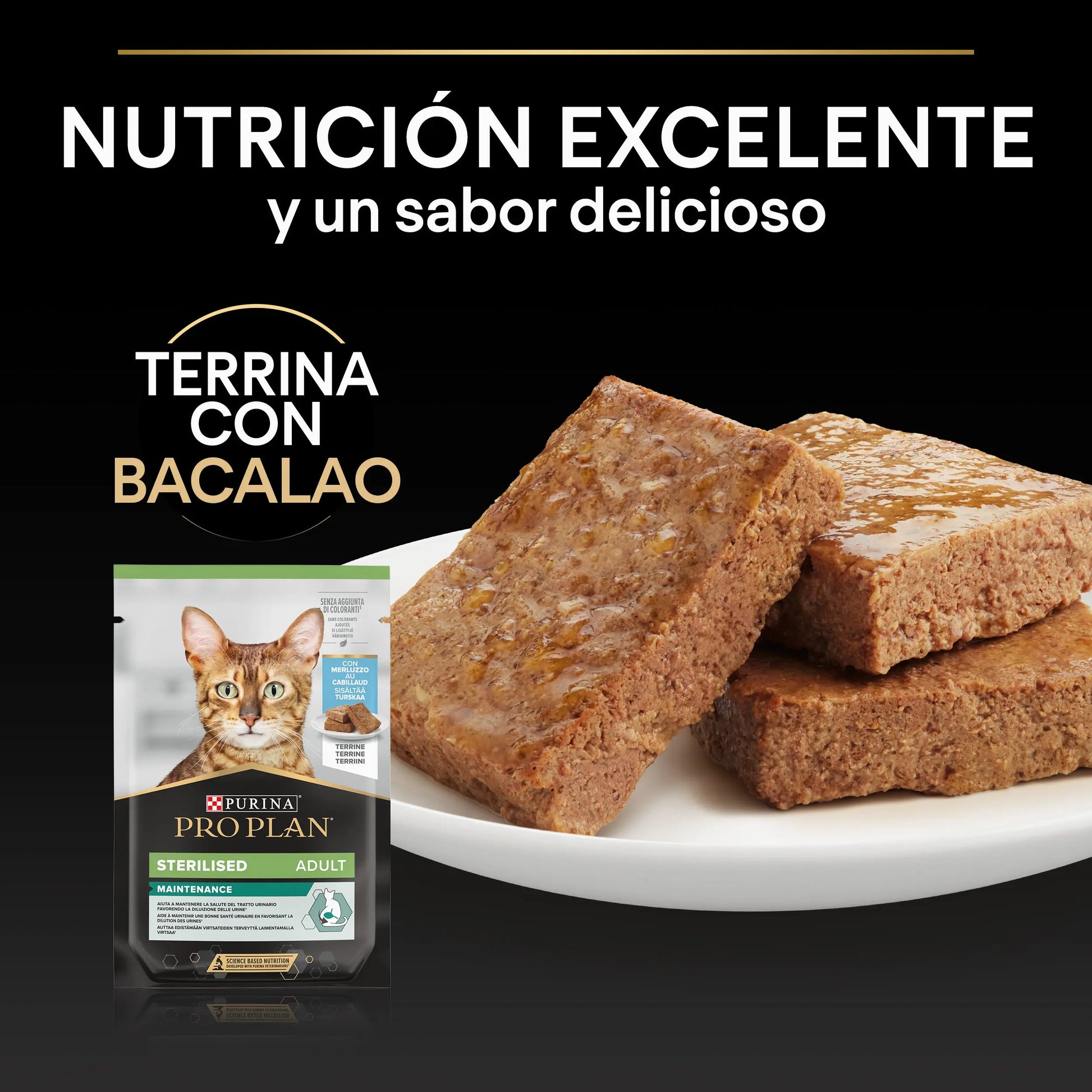 Pro Plan Cat Sobre Sterilised Bacalao Pack 10X75 g al mejor precio -Todoanimal.es