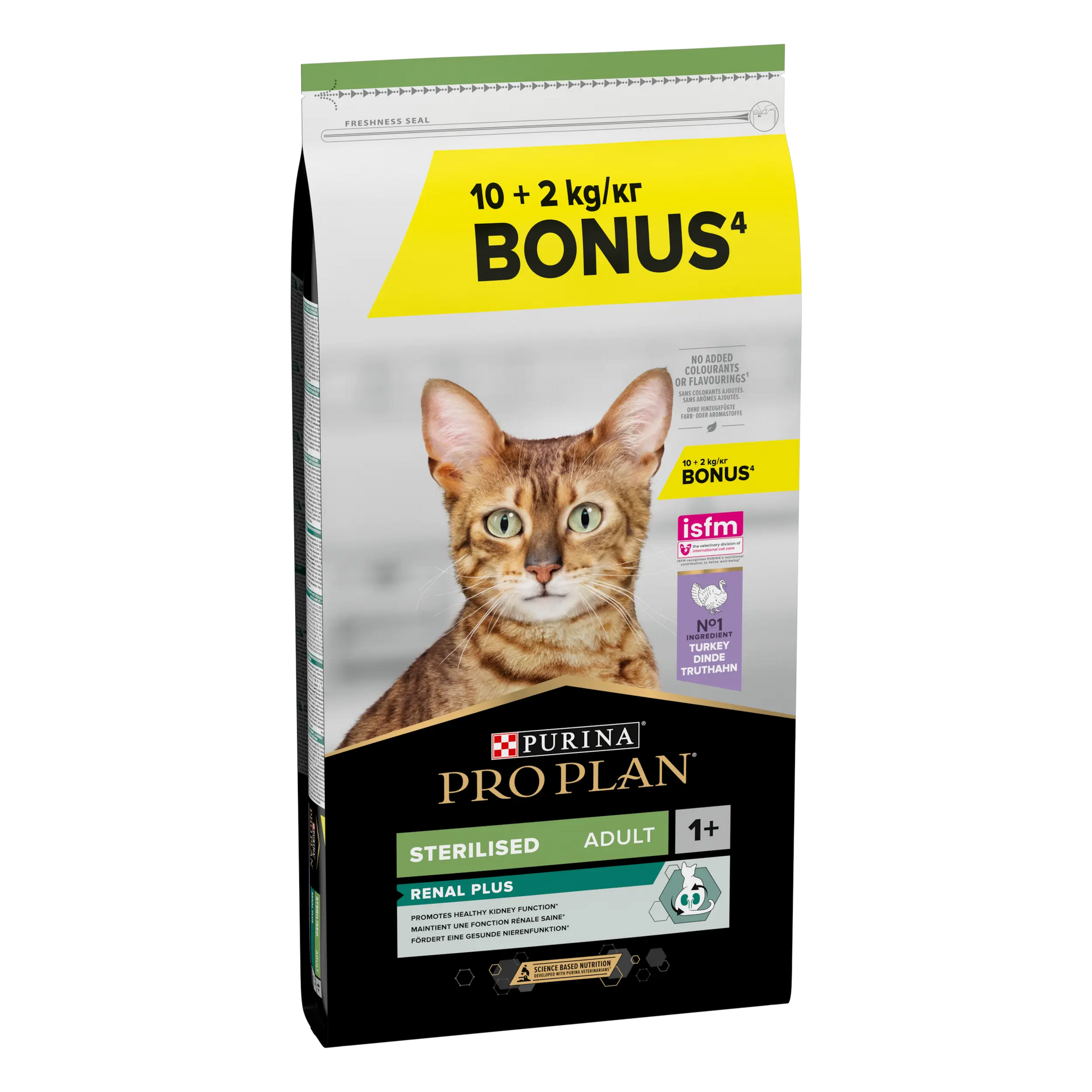 Pro Plan Cat Sterilized Adult Renal+ Pavo 10 kg+2 kg gratis al mejor precio -Todoanimal.es