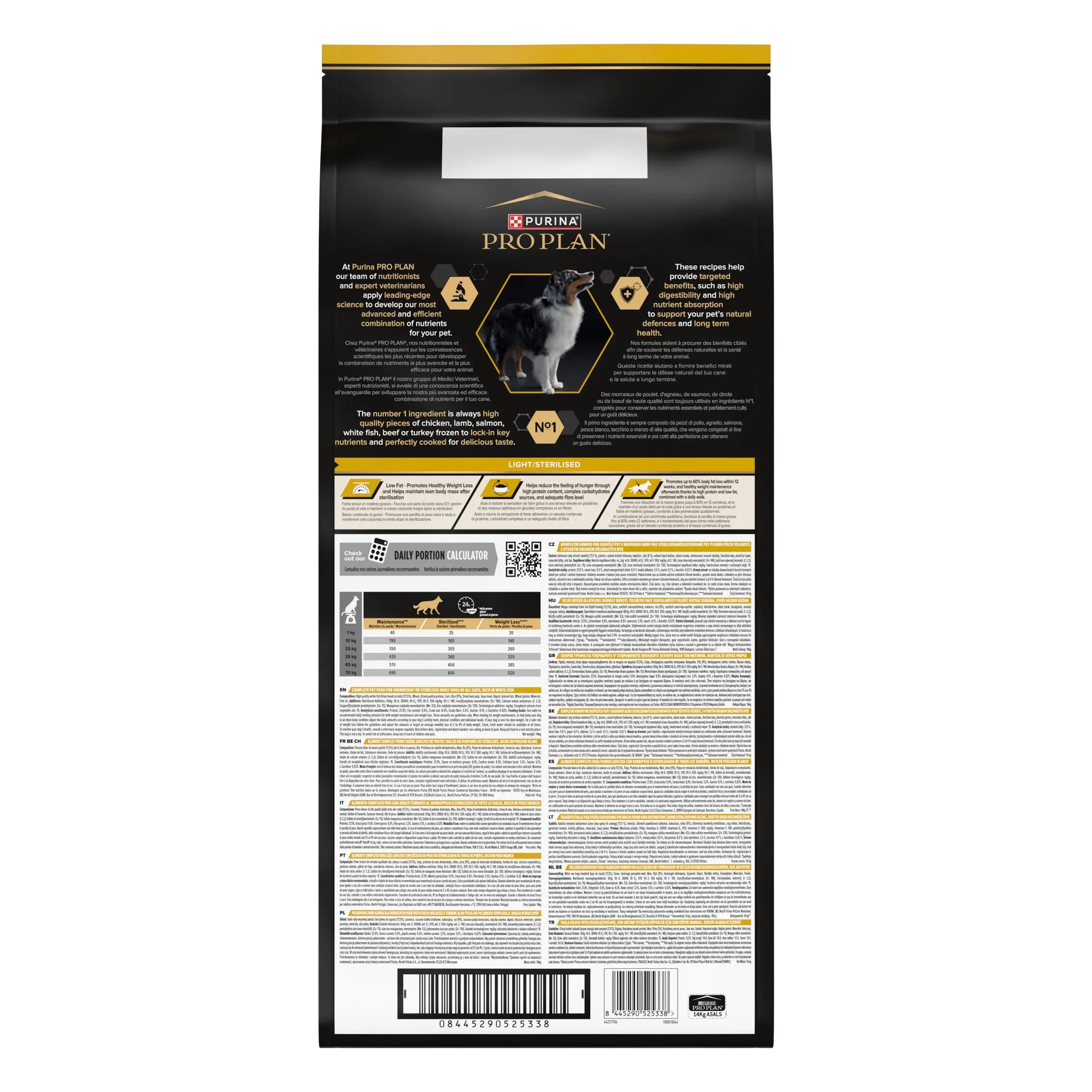 Pro Plan Dog AllSize Light Sterilized Pescado 14 kg al mejor precio -Todoanimal.es