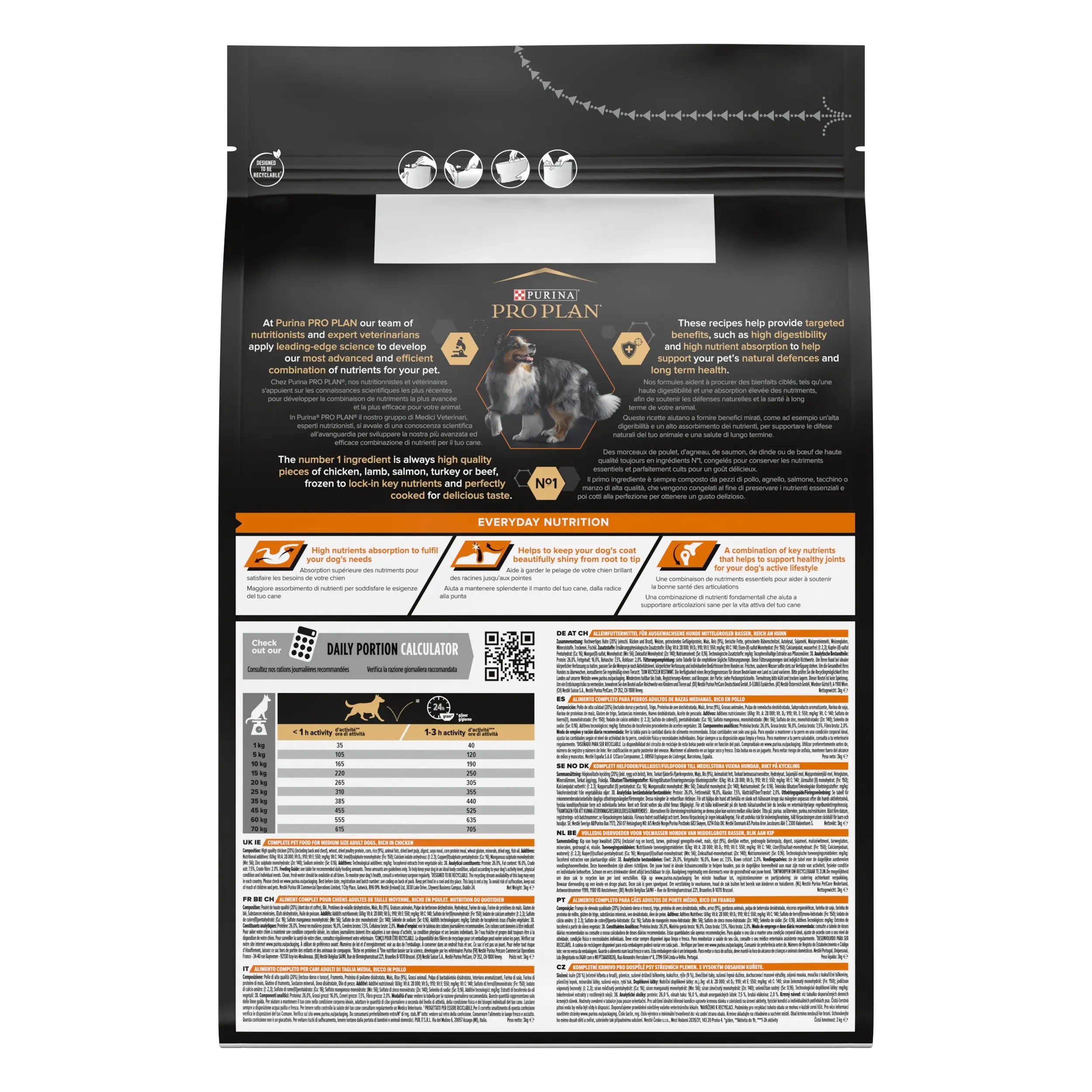 Pro Plan Dog Medium Adult Pollo 3 kg al mejor precio -Todoanimal.es