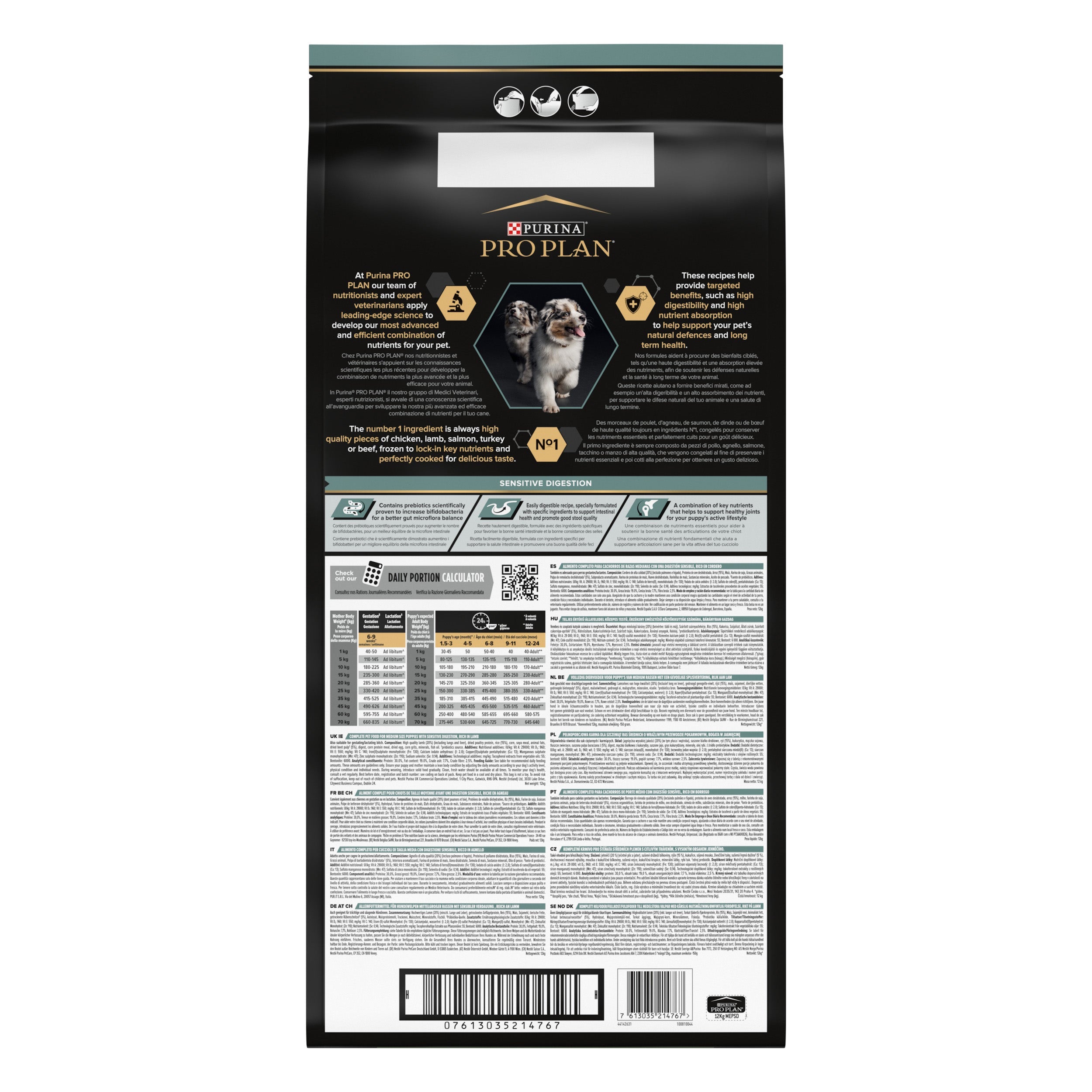 Pro Plan Dog Medium Puppy Digest Cordero Pienso para Cachorros al mejor precio -Todoanimal.es